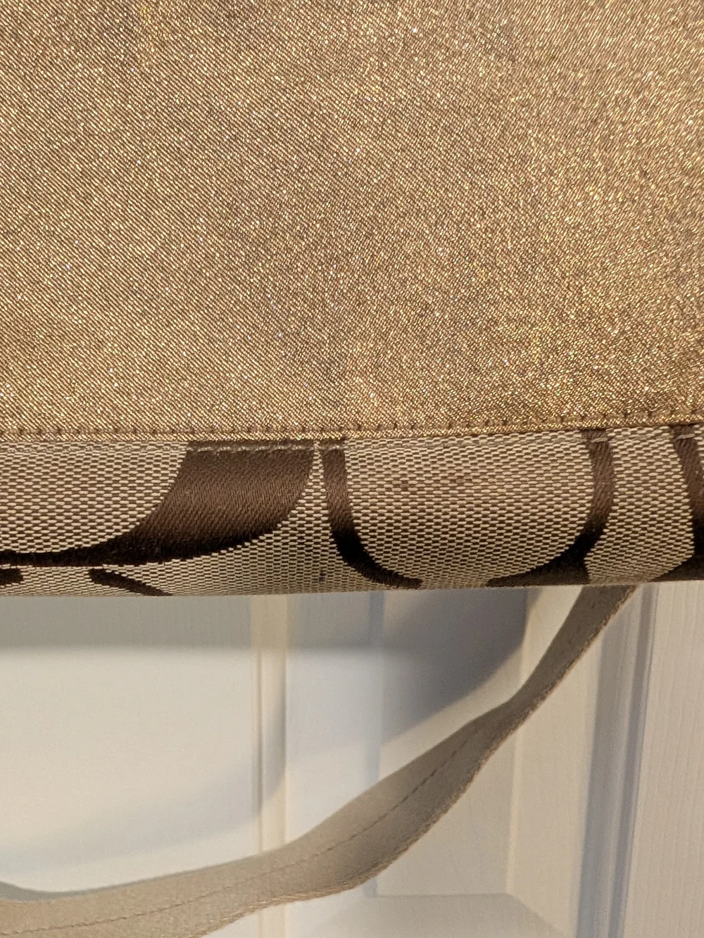 Coach Signature Canvas Diaper Bag Tote in Brown and Gold